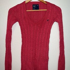 American Eagle Peach Red Sweater